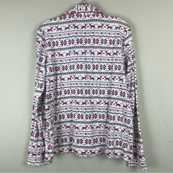 Burt’s Bees Baby Mother Pajama Top Reindeer Snowflake Size Large - Picture 3 of 8